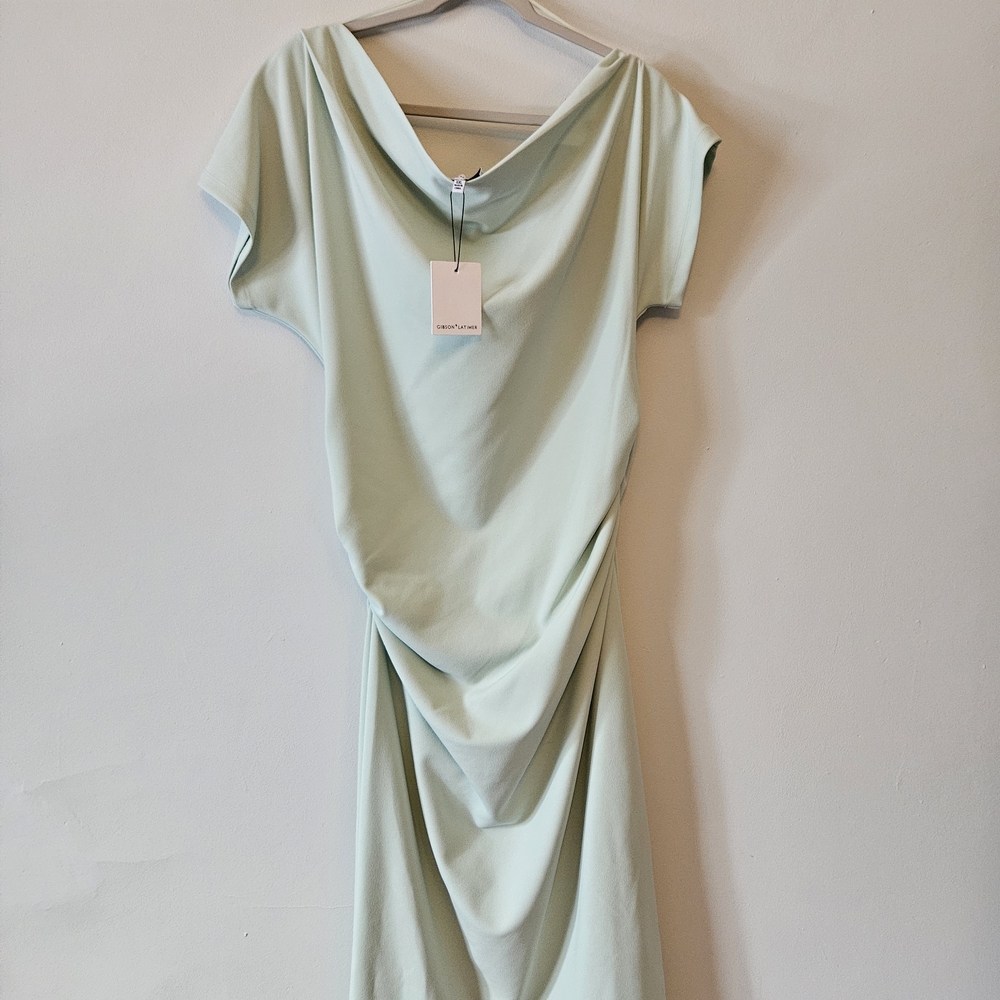 Gibson Latimer Sage Green Asymmetrical Dress